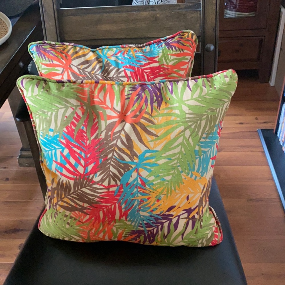 2 throw pillows